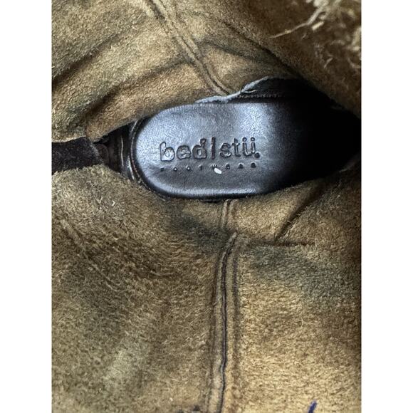 Bed|Stü Womens Leather Harness Boots 7 Brown Distressed Western Moto Made In Mex - Picture 9 of 12